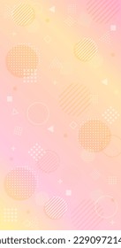 Abstract background  with pink orange gradient and various shapes