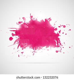 Fundo abstrato com salpicos de tinta rosa.