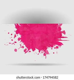 Abstract background with pink paint splashes. Vector illustration. 