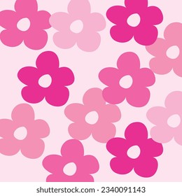 Abstract background with pink painted flowers for the doll.