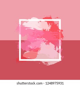 Abstract background pink pastel watercolor paint style had white frame for add text.