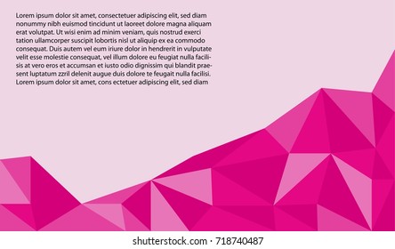 Abstract background of pink polygon with copy space.