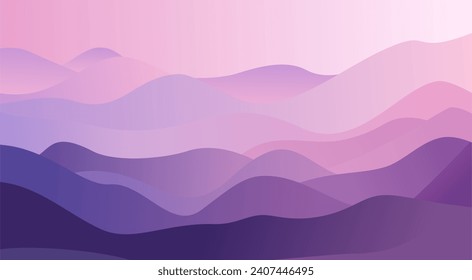 Abstract background with pink and purple waves. Vector illustration