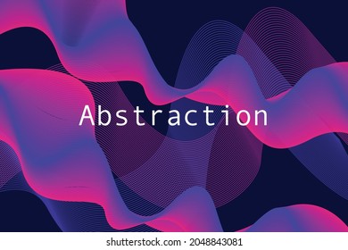 Abstract background in pink shades. 3D lines, gradient background