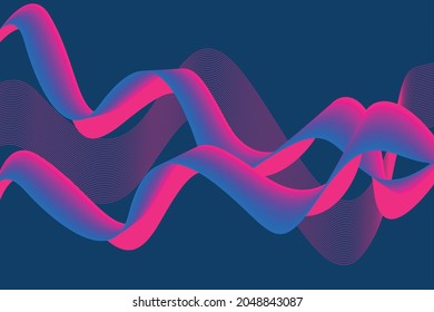 Abstract background in pink shades. 3D lines, gradient background