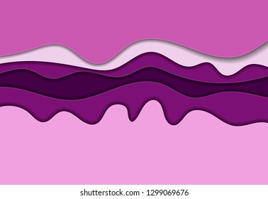 Abstract background with pink shapes, in the form of waves cut out of paper. Looks like liquid. 3D abstract paper art style, design layout for business presentations, brochure covers, flyers, posters,