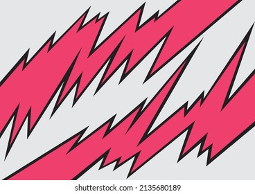 Fondo abstracto con picos rosados y patrón de línea de zigzag mordaz
