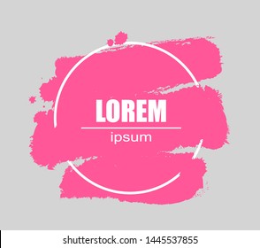 Abstract background with pink spots and a white,circle frame. Hand drawn vector background collection for your design. Vector illustration EPS10 - Shutterstock ID 1445537855