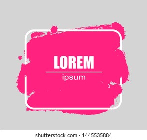 Abstract background with pink spots and a white,rectangle frame. Hand drawn vector background collection for your design. Vector illustration EPS10