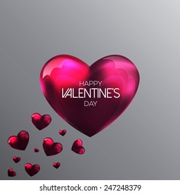 Abstract background with a pink valentine hearts. Vector