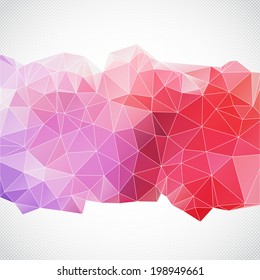 Abstract background with pink and violet triangles template