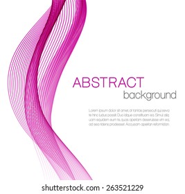 Abstract background with pink wave isolated on white