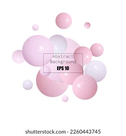 Abstract background with pink and white balloons. Festive background. Decor element.