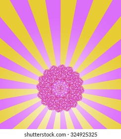 Abstract background (pink and yellow), looks like a sun rays.