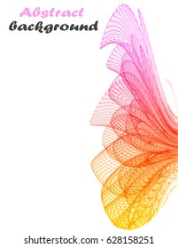 Abstract background with pink and yellow waves