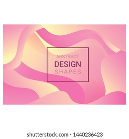 Abstract background. Pink and yellow wavy lines with frame for text. Fluid shapes, flowing liquid. Vector template for banners, posters, landing pages