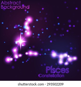 Abstract background with Pisces constellation