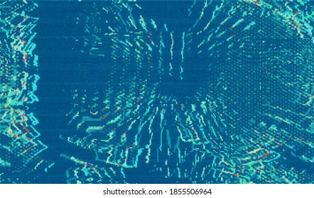 Abstract background pixel glitch texture. Digital distortion noise. Vector illustration.