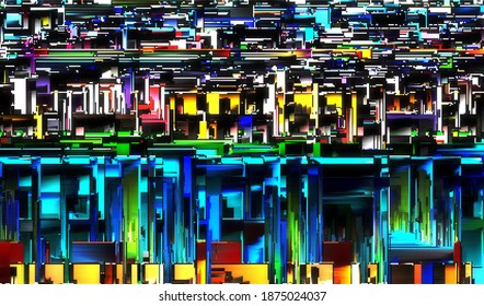 Abstract background pixel glitch texture. Digital distortion noise. Vector illustration.
