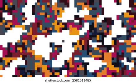 ABSTRACT BACKGROUND PIXEL PATTERN COLORFUL MOSAIC GRID DESIGN WITH GEOMETRIC SHAPES VECTOR TEMPLATE GOOD FOR MODERN WEBSITE, WALLPAPER, COVER DESIGN 