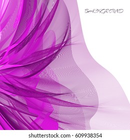 Abstract background with place for text. Purple guipure cloth. Design for invitations, greeting cards. Vector illustration.