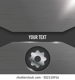 Abstract Background with place for text and stainless, steel, chrome metal texture, shadow and light background for internet sites, web interfaces (ui) and applications (apps)