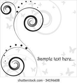 abstract background with place for your text and butterflies
