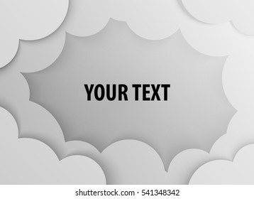 Abstract background with place for your text, 3D Paper Graphics, cloud vector background