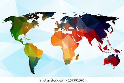 abstract background a planet from color polygons