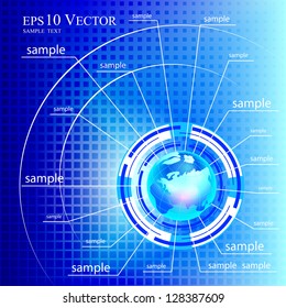 Abstract background of the planet Earth and footnotes
