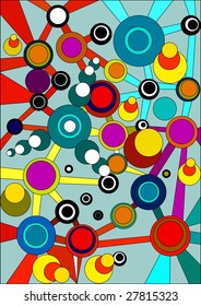 Abstract background with planets of different color