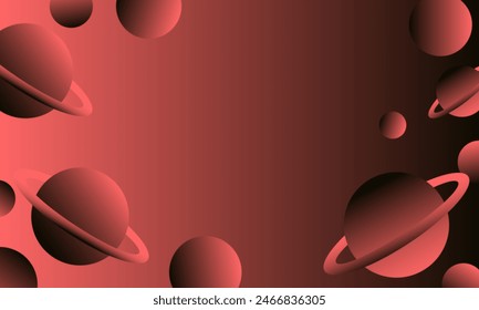 abstract background with planets and space Vector