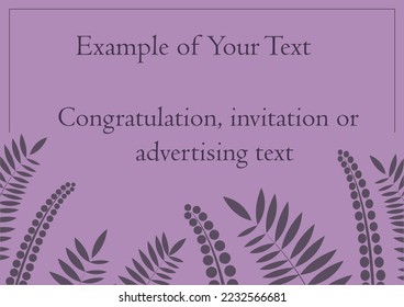 Abstract background with plant and botanical elements. Vector illustration in a minimalist style with empty space for text.