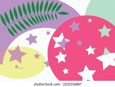 Abstract background with plant,  botanical geometeric elements. Vector illustration in a minimalist style for flyer or banner