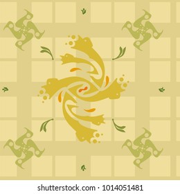 Abstract background of plant original composition inscribed in rectangles