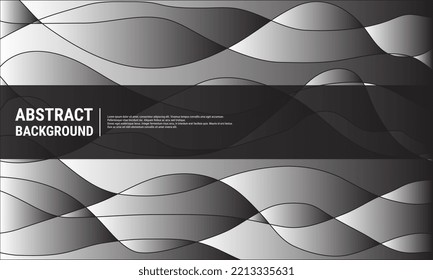 Resumen de fondo para Plaque, Afiche, Volante, Diseño de Pancarta. Ilustración en blanco y negro en formato vector. Formas degradadas y líneas onduladas. Vector Eps10