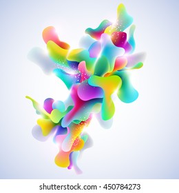 Abstract background. Plastic colorful shapes. 