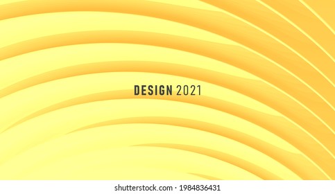 Abstract background with play of light and shadow on mono color yellow backdrop, 3d graphic effect, poster cover