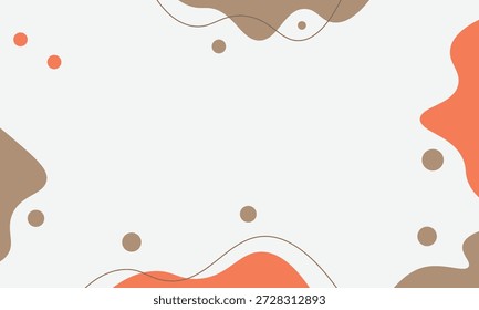 Abstract background with playful beige and orange organic shapes, soft dots, and flowing lines. Modern minimal design ideal for background, abstract layouts, pattern use, and creative visuals.