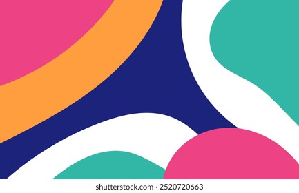 Abstract Background With Playful Colorful Shapes Composition
