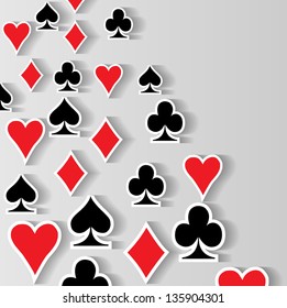 Abstract background with playing cards symbol. Vector illustration.