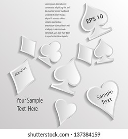 Abstract background with playing cards symbol. Vector illustration.
