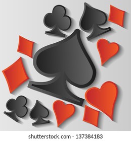 Abstract background with playing cards symbol. Vector illustration.