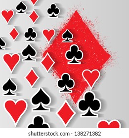 Abstract background with playing cards symbol. Vector illustration.  