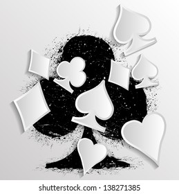 Abstract background with playing cards symbol. Vector illustration.  