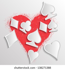 Abstract background with playing cards symbol. Vector illustration.  