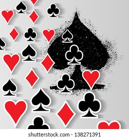Fondo Abstractas con el símbolo de las tarjetas de juego. Ilustración vectorial.  