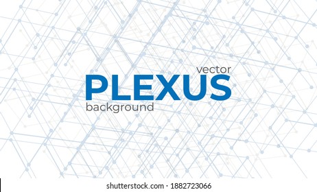 Abstract background with plexus design elements. Geometric structures from dots and lines. Polygonal plexus elements isolated on white background.