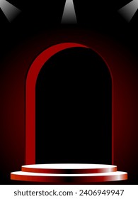 Abstract background with podium for presentations, Products, Vector illustration