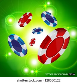Abstract background with poker chips. EPS10 vector